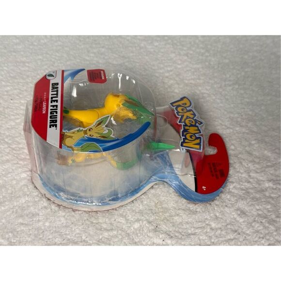 Pokemon Battle Figure Leafeon Articulated Battle 3" Jazzwares 2021/New - Picture 3 of 6